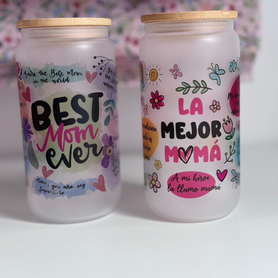 La mejor mamá glass cup