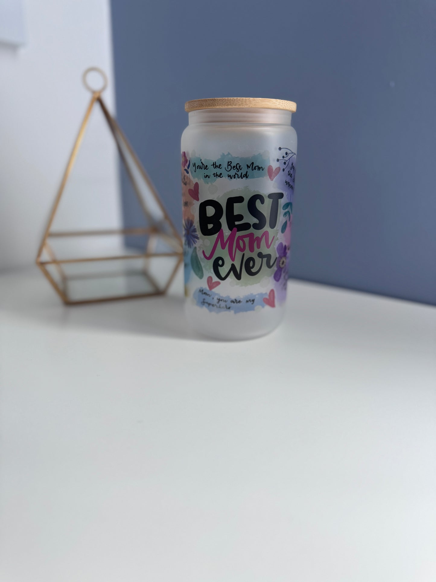 Best Mom ever glass cup