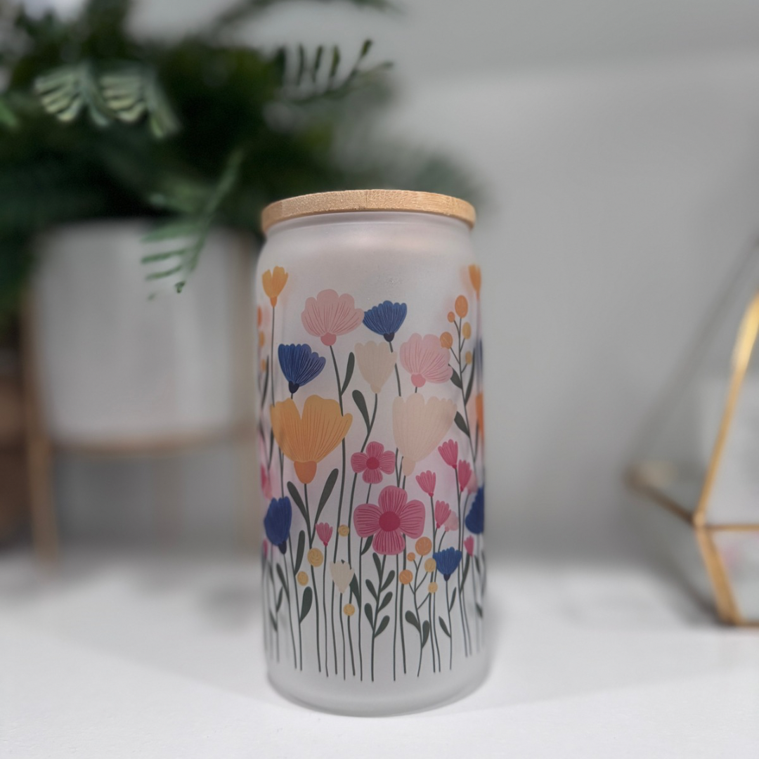Wildflower glass can🌸✨