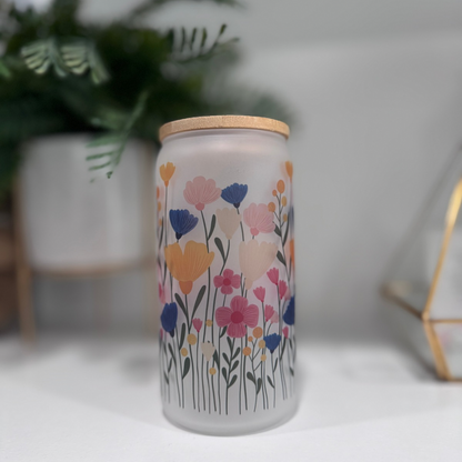 Wildflower glass can🌸✨