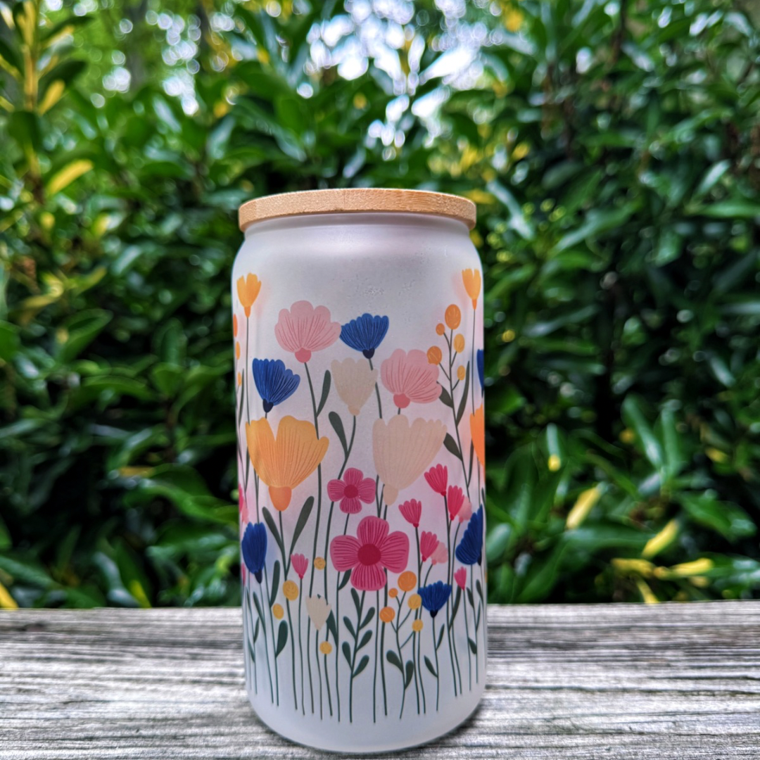 Wildflower glass can🌸✨