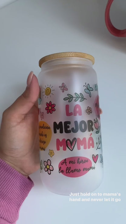 La mejor mamá glass cup